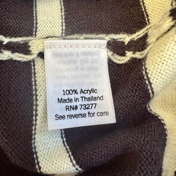 CROFT & BARROW, WOMENS, BLACK & WHITE STRIPE, BUTTON DOWN CARDIGAN. SIZE XL - Picture 7 of 7